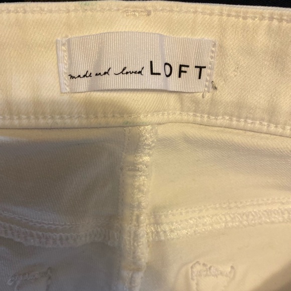 LOFT Women's Modern Skinny Fit White Jeans Stretch Mid Rise Size 6 28 EXCELLENT - Picture 4 of 7